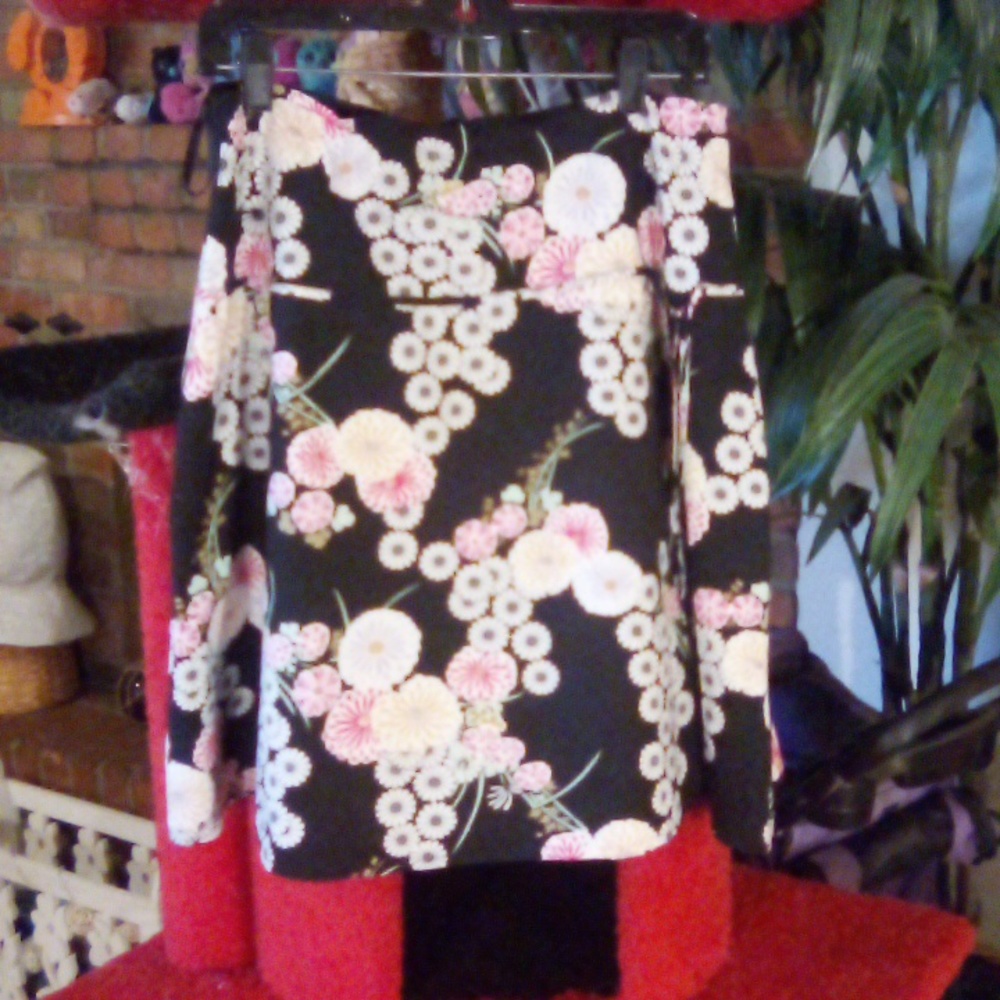 Mix Nouveau New York Lined, Floral, Cotton Skirt Size 12
